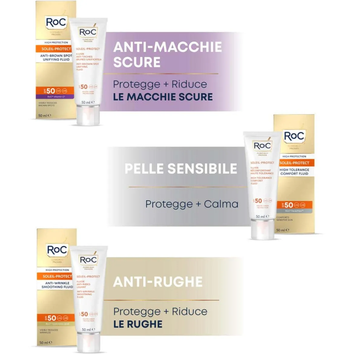 Fluido Solare Viso SPF 50+ Anti-rughe Levigante