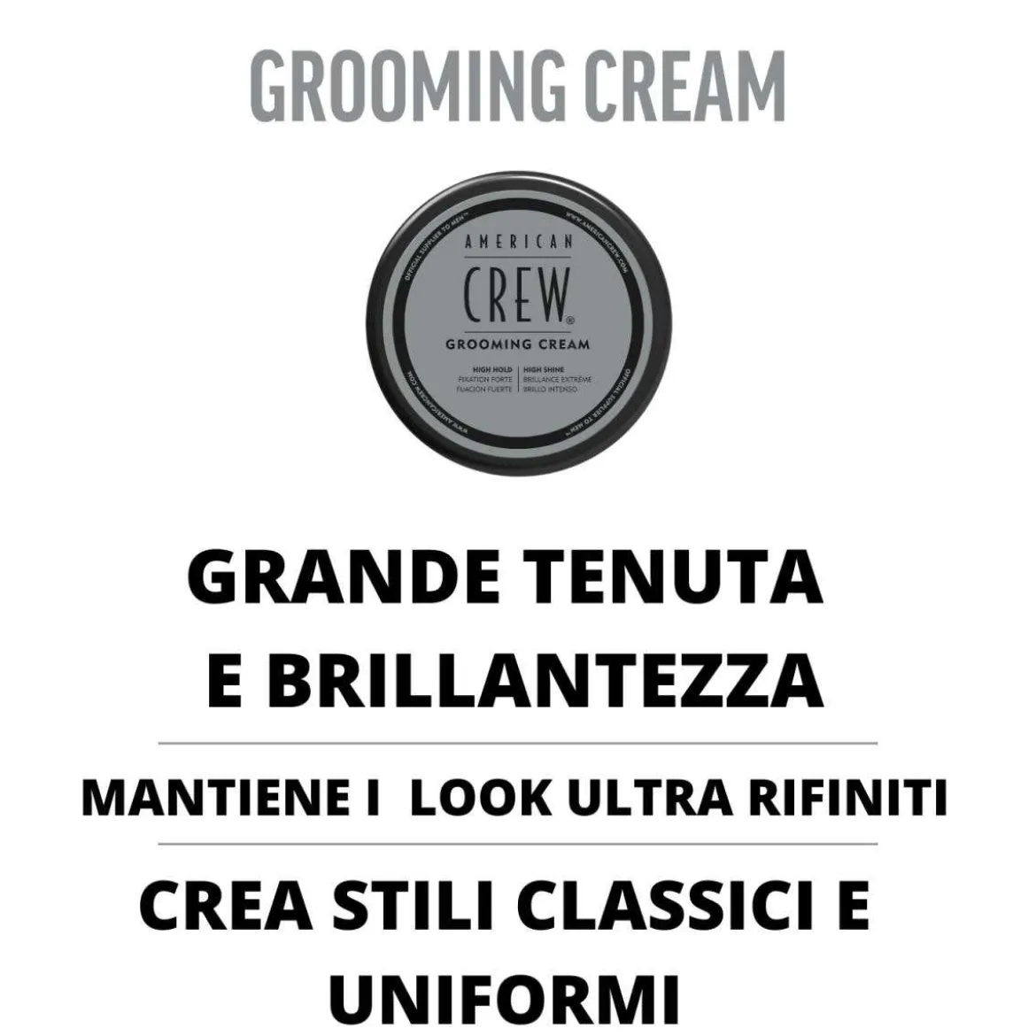 Grooming cream medium hold high shine